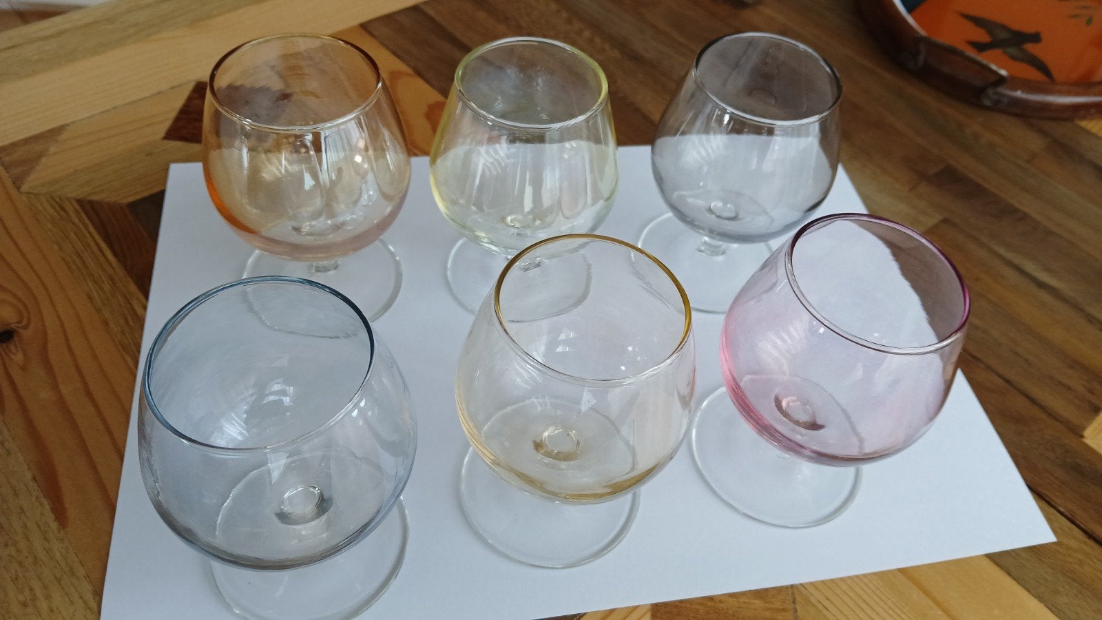 6 vintage gekleurde likeur borrel sherry wijn glaasjes, Verzamelen, Glas en Borrelglaasjes, Ophalen of Verzenden, Zo goed als nieuw