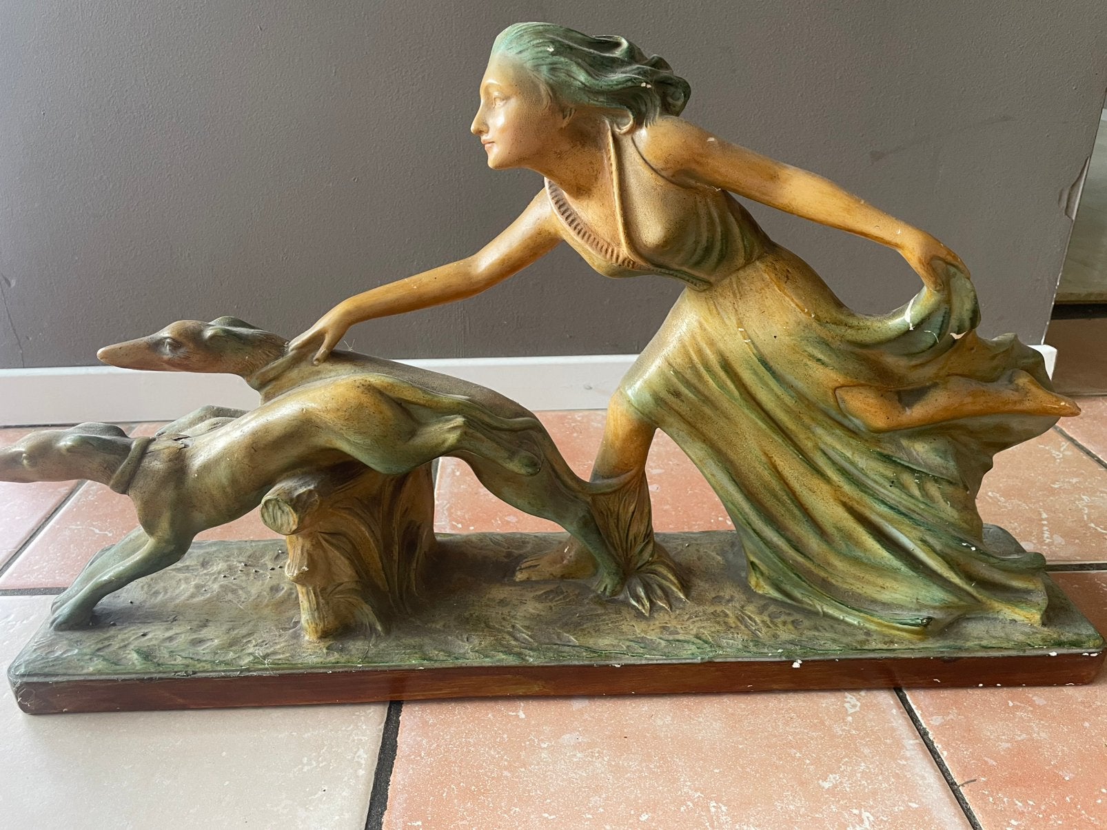 Antiek beeld, Antiek en Kunst, Art deco, Beeld, Vrouw, 50 - 100 cm