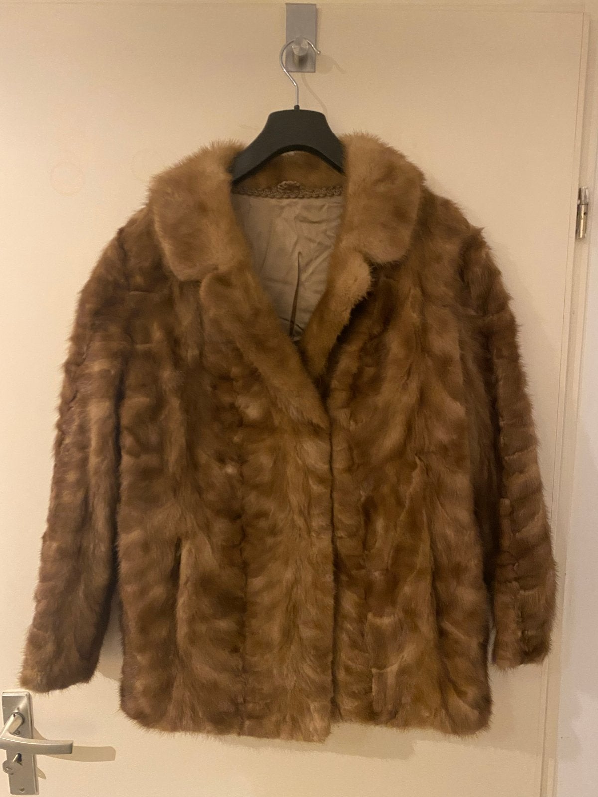 Vintage Nerts Bontjas –Bonthuis Schaminée Eindhoven – Maat M, Ophalen of Verzenden, Zo goed als nieuw, Maat 38/40 (M), Bruin