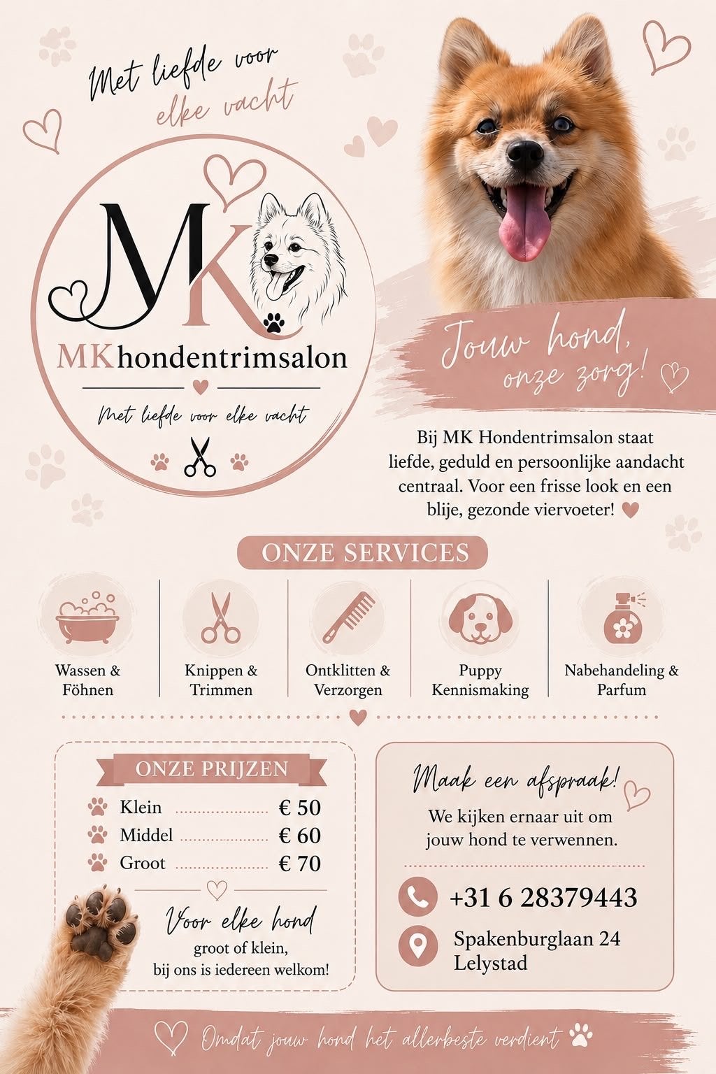 MK hondentrimslon lelystad, Ophalen of Verzenden