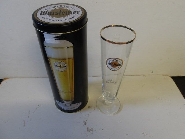 Warsteiner bier blik + glas (nr.1), Ophalen of Verzenden, Nieuw, Glas of Glazen, Overige merken
