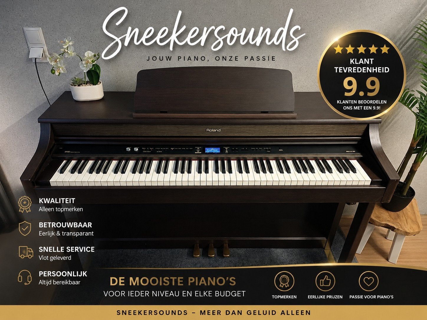 Roland HP-207e digitale piano-bezorging, .., Gebruikt, Bruin, Digitaal