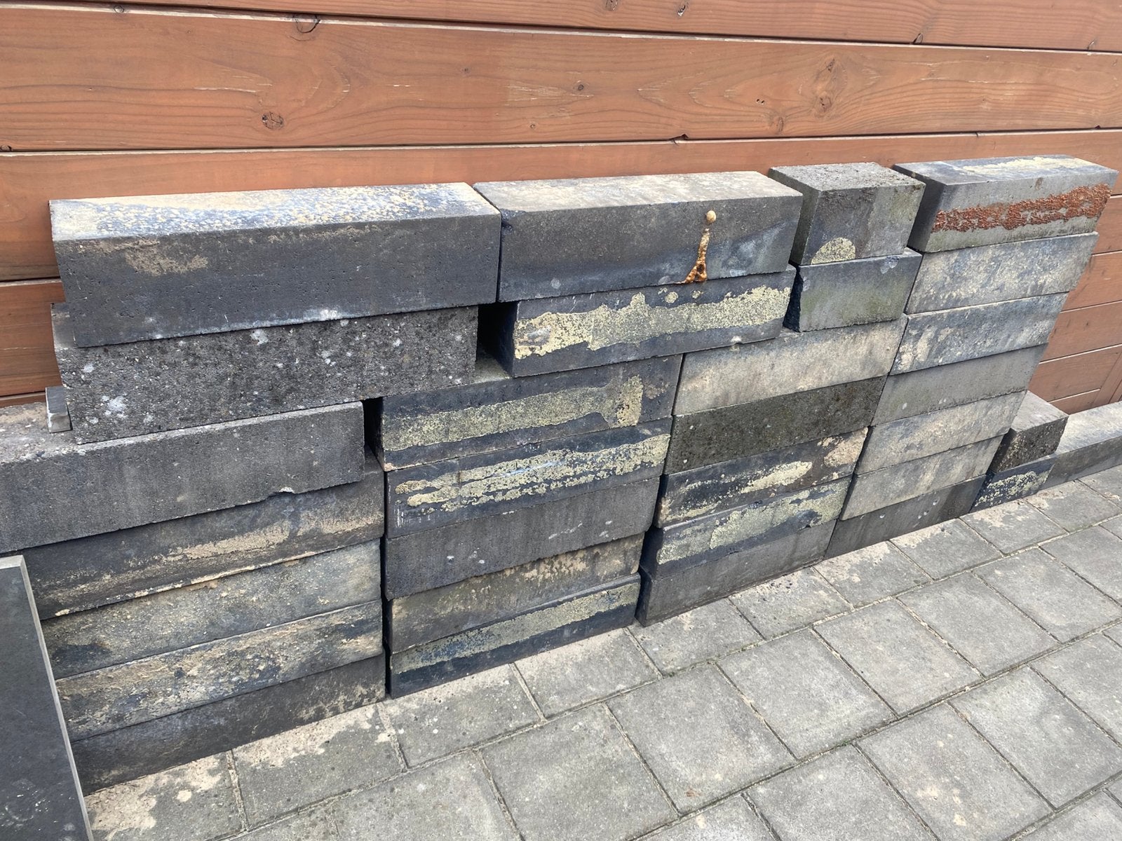 Stapelblokken 12x12x60 TEAB, Tuin en Terras, Tegels en Klinkers, Ophalen, Gebruikt, Overige typen, Minder dan 5 m²