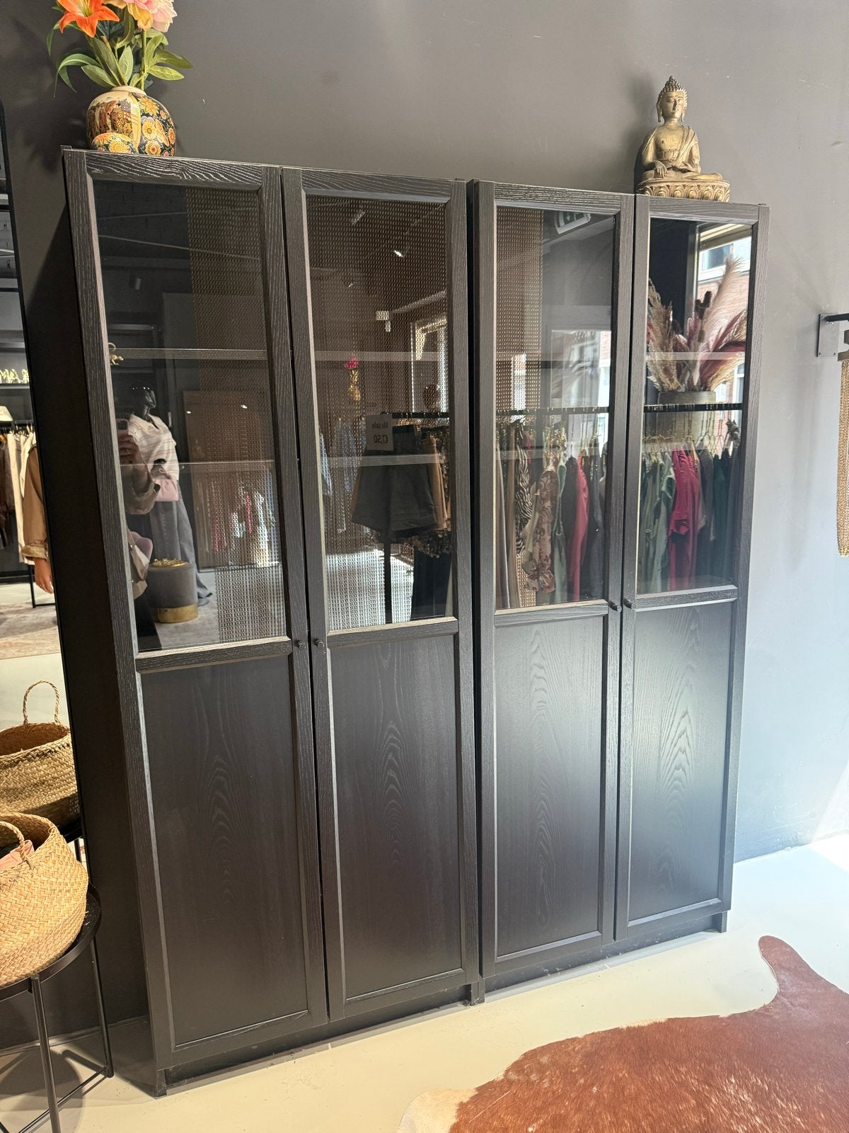 2x IKEA Billy kasten met glazen deuren, Ophalen, Gebruikt, 100 tot 150 cm, 200 cm of meer