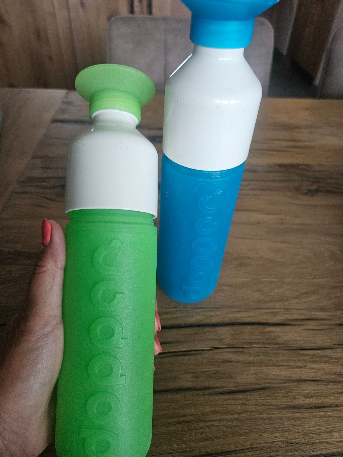 Dopper drinkflessen - Groen en Blauw, Kunststof, Ophalen of Verzenden, Meerkleurig, Overige merken