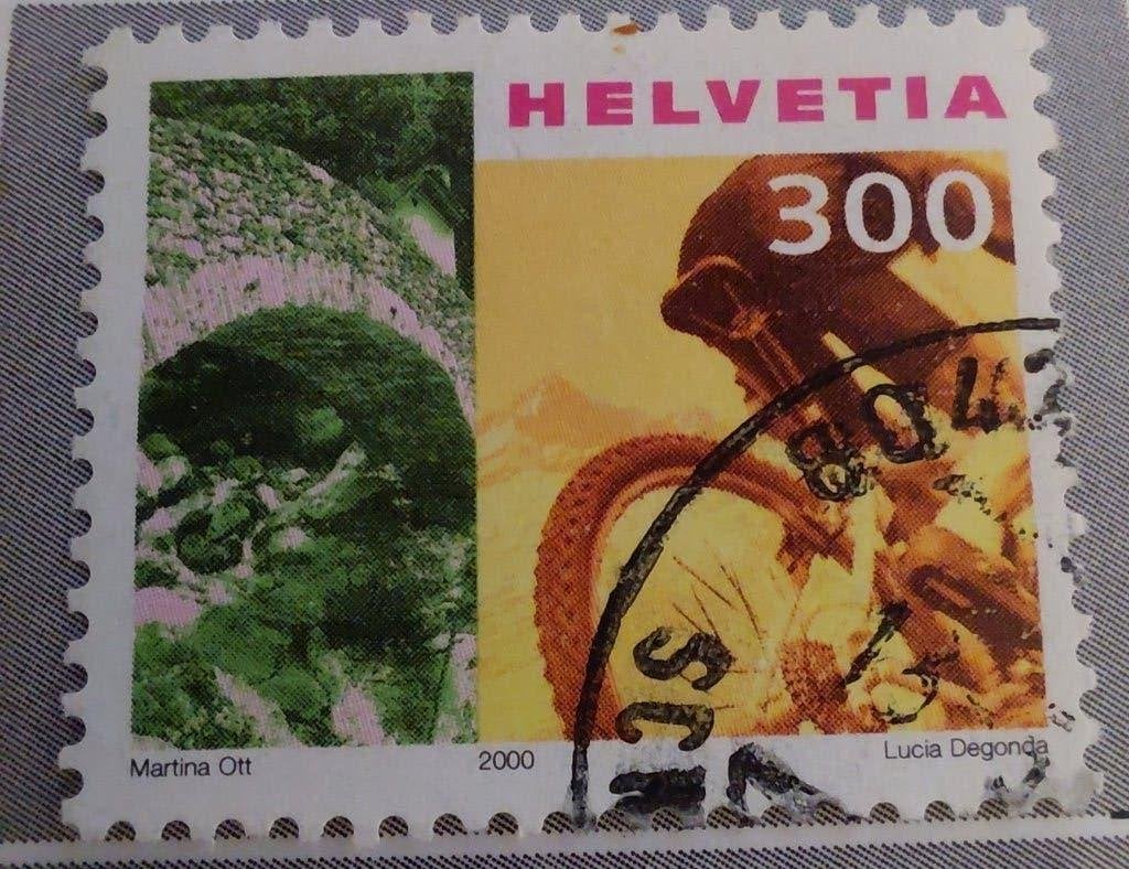 Zwitserland fiets, Verzenden, Gestempeld