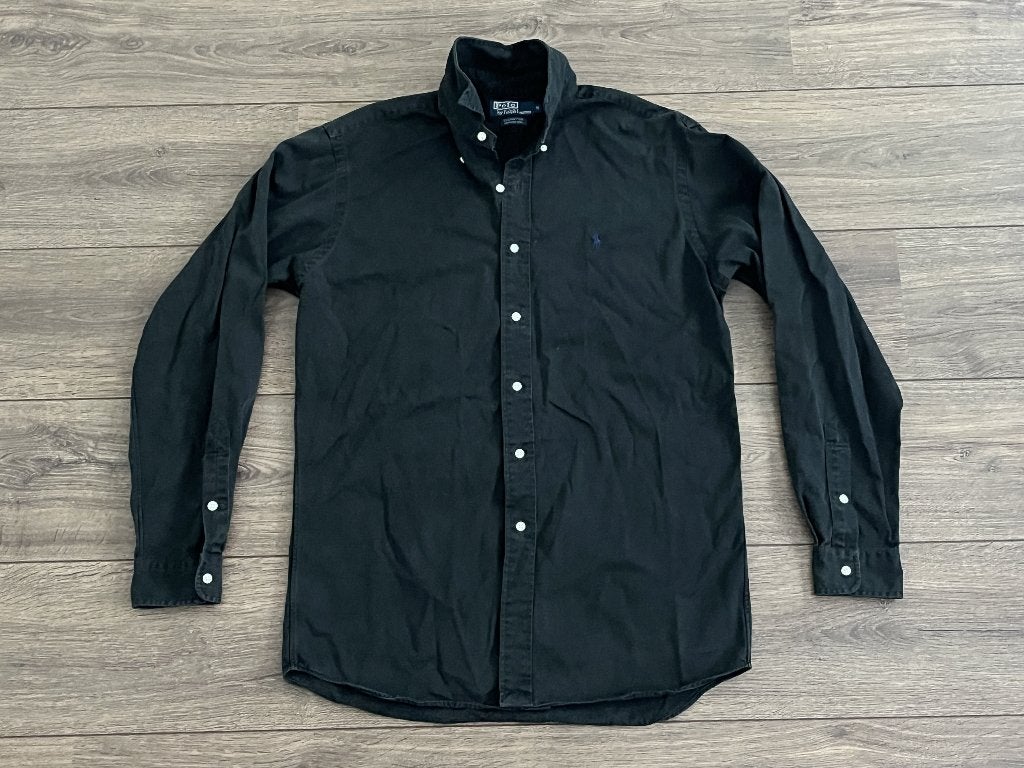 Polo Ralph Lauren vintage heren overhemd maat M, Zwart, Polo Ralph Lauren, Gedragen, Halswijdte 39/40 (M)