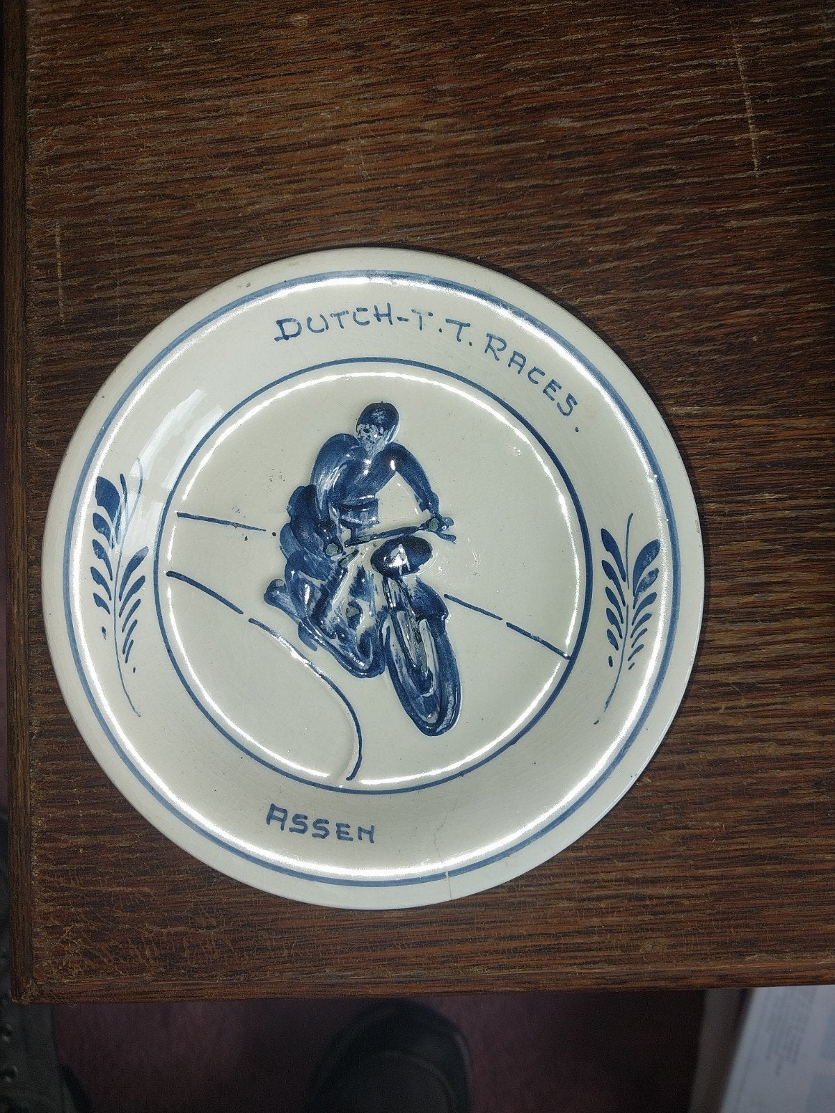 Vintage Delfts Blauw Asbak Dutch TT Races Assen Motocross, Ophalen of Verzenden