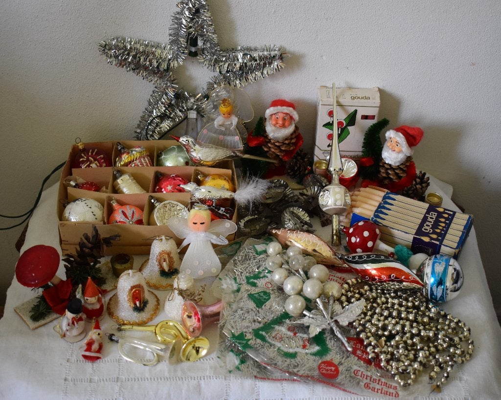verzameling oude kerstversiering/kerstballen divers, Ophalen of Verzenden, Gebruikt