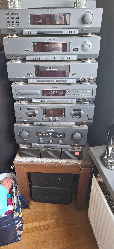 Stereoset Philips 900 Series + 4 Auna V7B luidsprekers., Ophalen, Philips, Gebruikt, Cd-speler