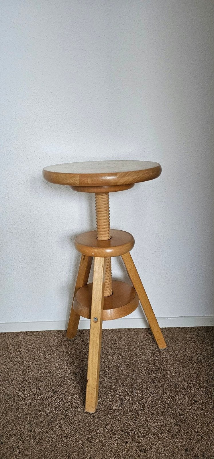 Houten Draaikruk - In Hoogte Verstelbaar (46-90 cm), Ophalen of Verzenden, In hoogte verstelbaar, Gebruikt, Hout