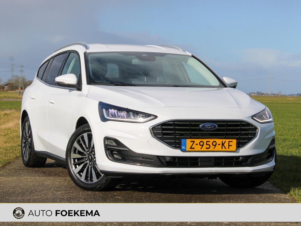 Ford Focus Wagon 1.0 EcoBoost Hybrid Titanium X LED Virtual, Gebruikt, Wit, Origineel Nederlands, Handgeschakeld