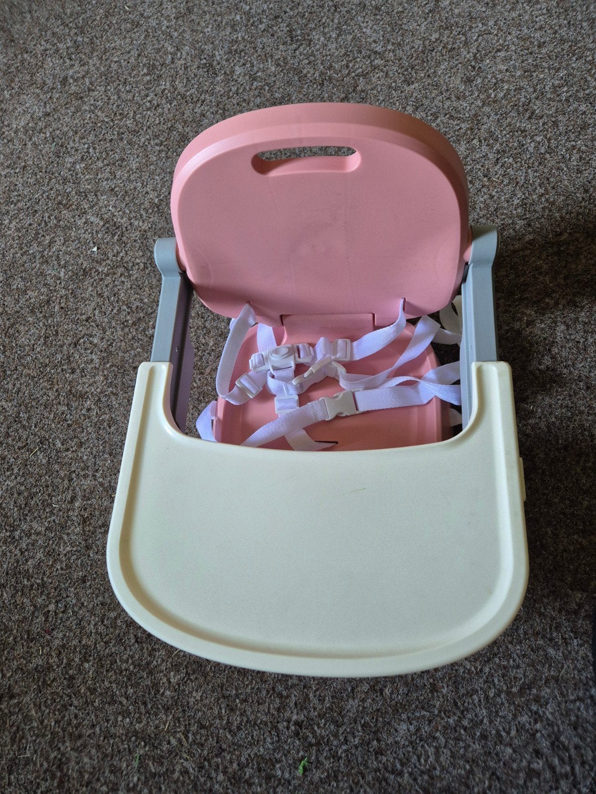 Roze inklapbare kinderstoel met eetblad en gordel, Ophalen, Gebruikt, Inklapstoel, Gordel(s)