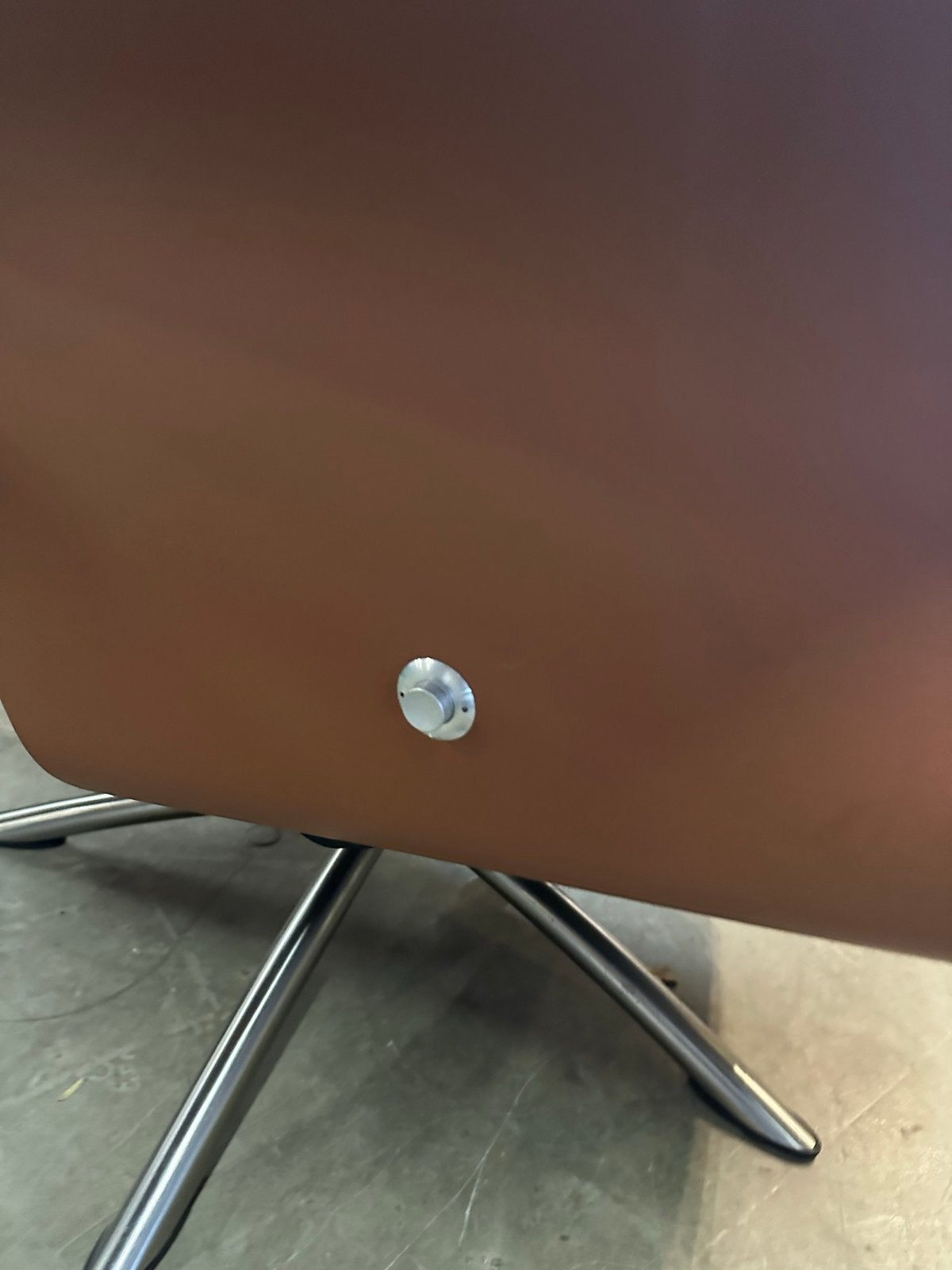 fauteuil - Cognac kleur - Draaibaar, C, Leer, Ophalen of Verzenden, Zo goed als nieuw