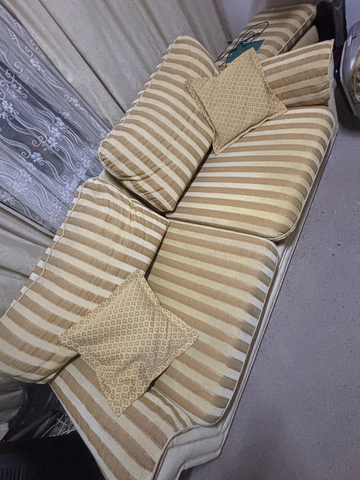 bankenset voor 6 personen, Ophalen, 250 tot 300 cm, Gebruikt, 75 tot 100 cm