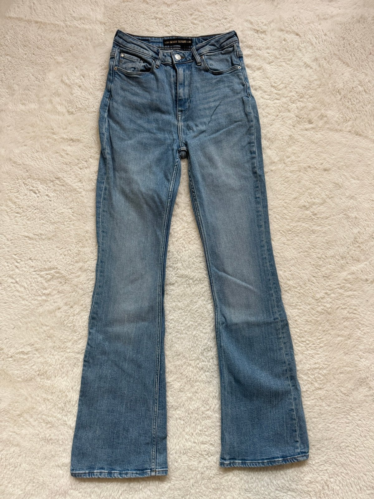 Flared broek The Sting Seven Sisters W26 L32, Ophalen of Verzenden, Zo goed als nieuw, Blauw, W27 (confectie 34) of kleiner