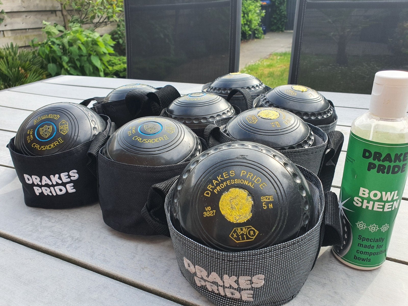 Lawn Bowls Set: Drakes Pride & Almark met accessoires, Sport en Fitness, Ophalen, Gebruikt