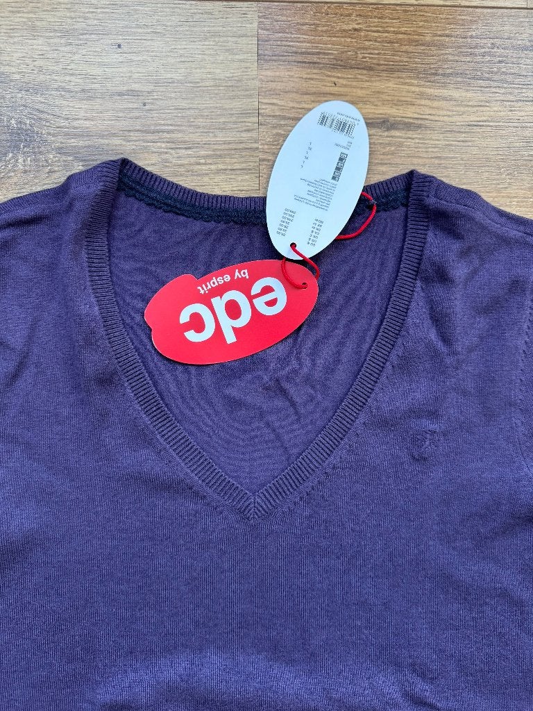 Esprit V - neck sweater - paars - mt L - nieuw, Kleding | Dames, Ophalen of Verzenden, Nieuw, Maat 38/40 (M), Paars