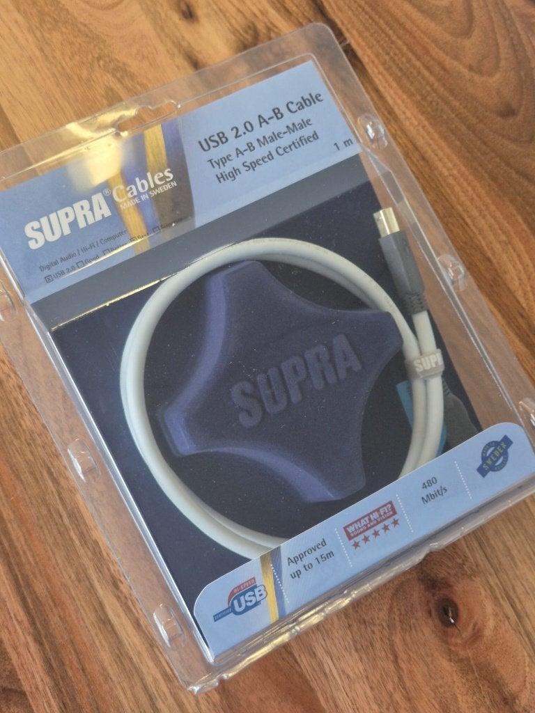Supra USB 2.0 A-B 1.0m audiofiel — nieuw, Audio, Tv en Foto, Audiokabels en Televisiekabels, Ophalen of Verzenden, Nieuw, Minder dan 2 meter