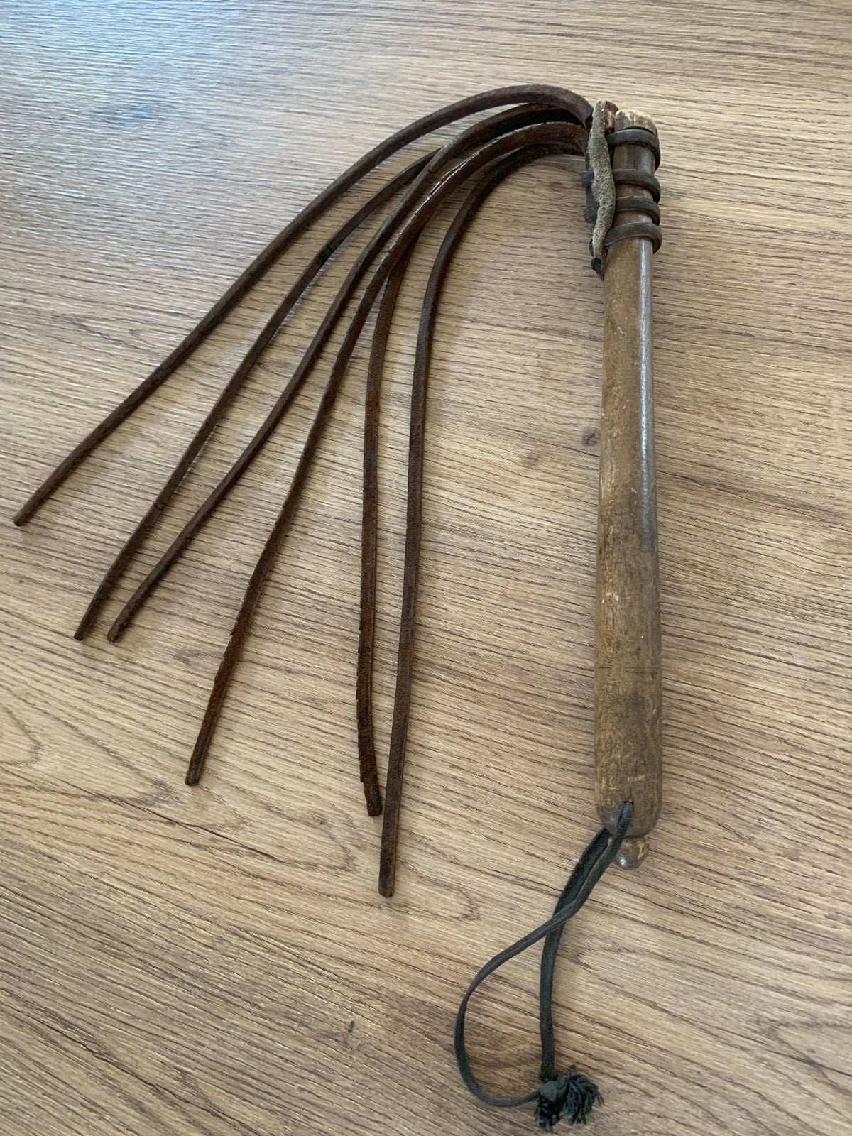 Vintage Leren Karwats / Zweep met Houten Handvat, Ophalen of Verzenden