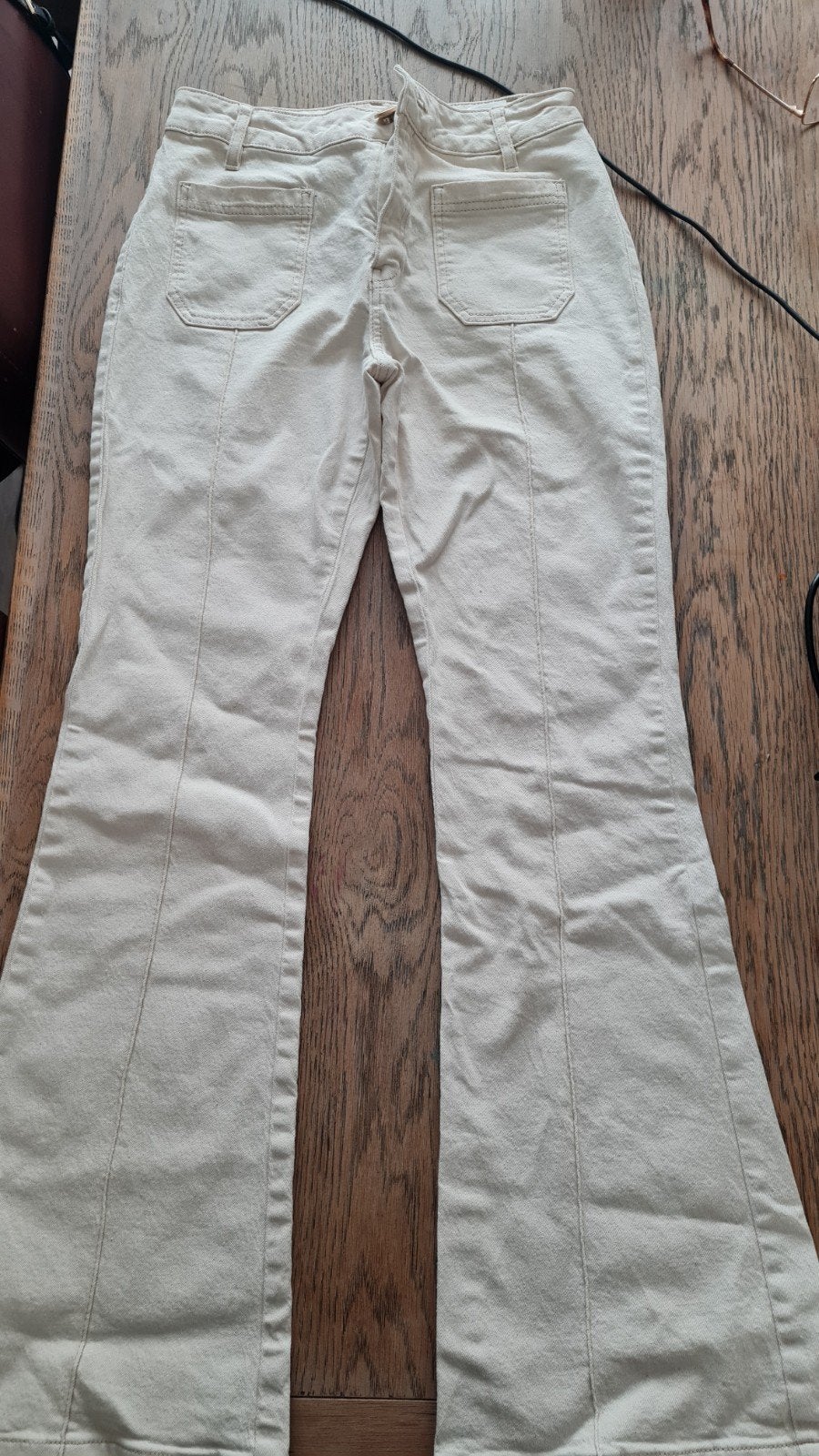 Revelation flared broek maat M, Kleding | Dames, Broeken en Pantalons, Maat 38/40 (M), REVELATION, Beige, Ophalen of Verzenden