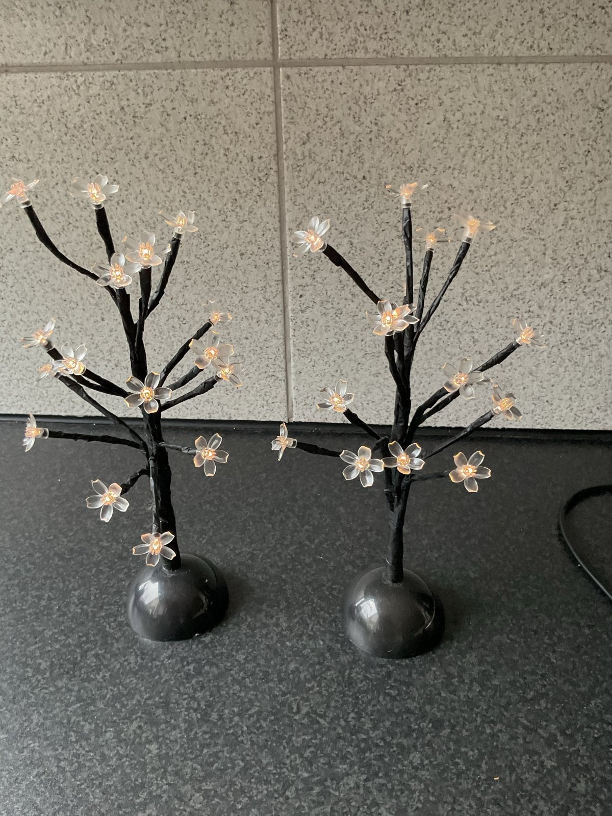 2x LED boom 40cm met verlichting - Sfeervolle decoratie, Ophalen, Kunststof, Zwart, Zo goed als nieuw