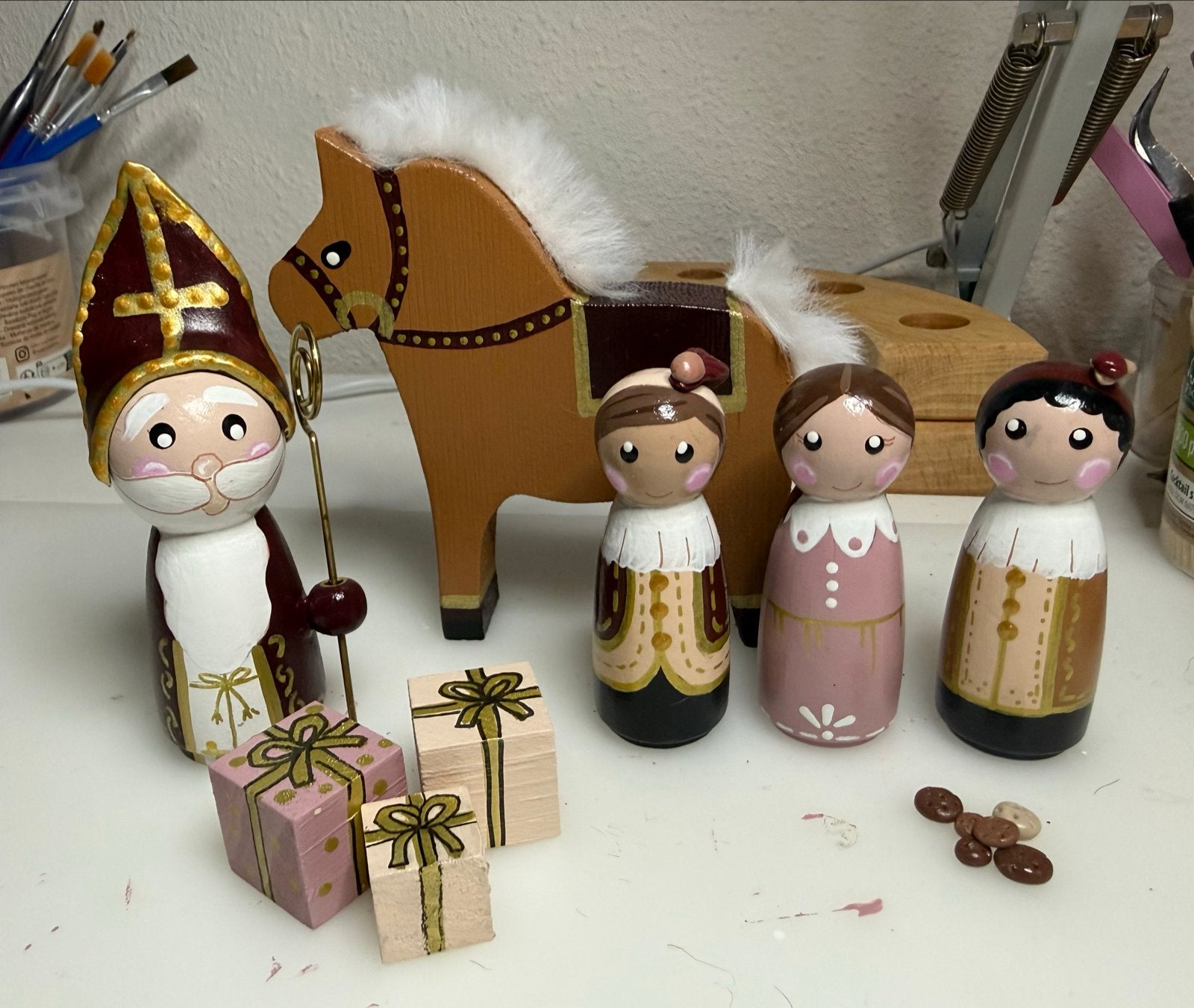 Sinterklaas set pegdolls, Ophalen of Verzenden, Nieuw
