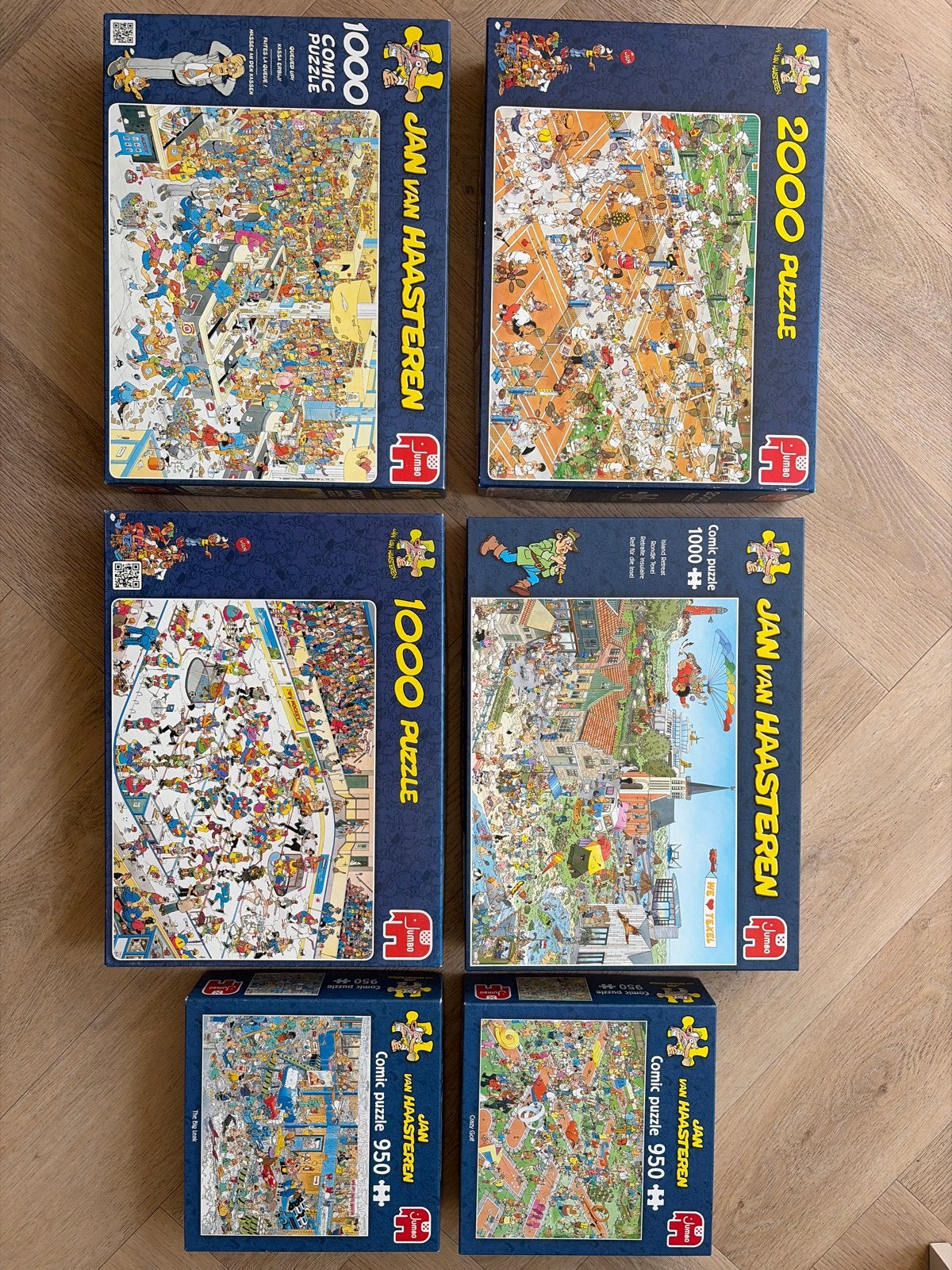 Diverse Jan van Haasteren puzzels (950, 1000, 2000 stukjes), Ophalen of Verzenden, Meer dan 1500 stukjes, Gebruikt, Legpuzzel