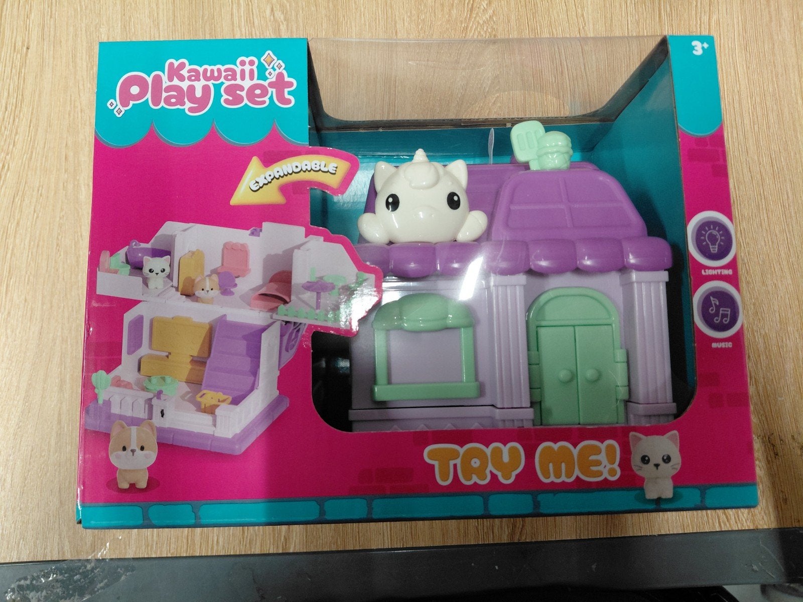 Kawaii Playset Poppenhuis met Licht en Geluid paars, Ophalen of Verzenden, Nieuw, Poppenhuis