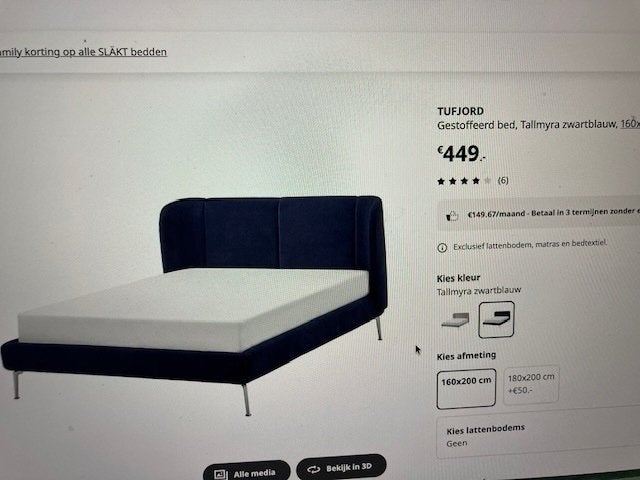 bed ombouw 160 bij 200, Ophalen, Gebruikt, Tweepersoons, Scandinavisch