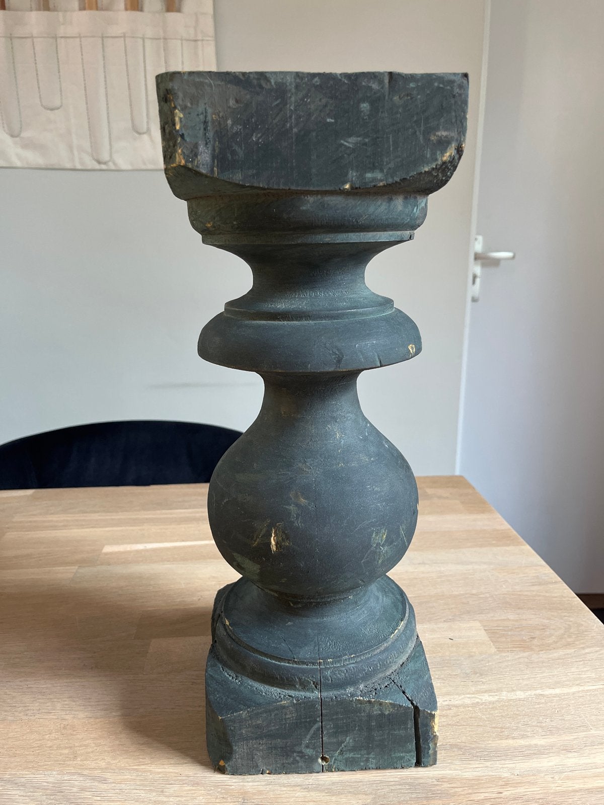 Antieke Baluster - Donker Hout - 42 cm, Ophalen of Verzenden