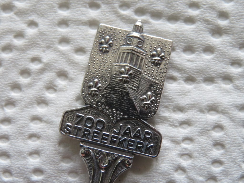 Verzilverd Lepeltje 700 Jaar Streefkerk, Verzamelen, Overige materialen, Verzenden, Verzilverd, Zo goed als nieuw
