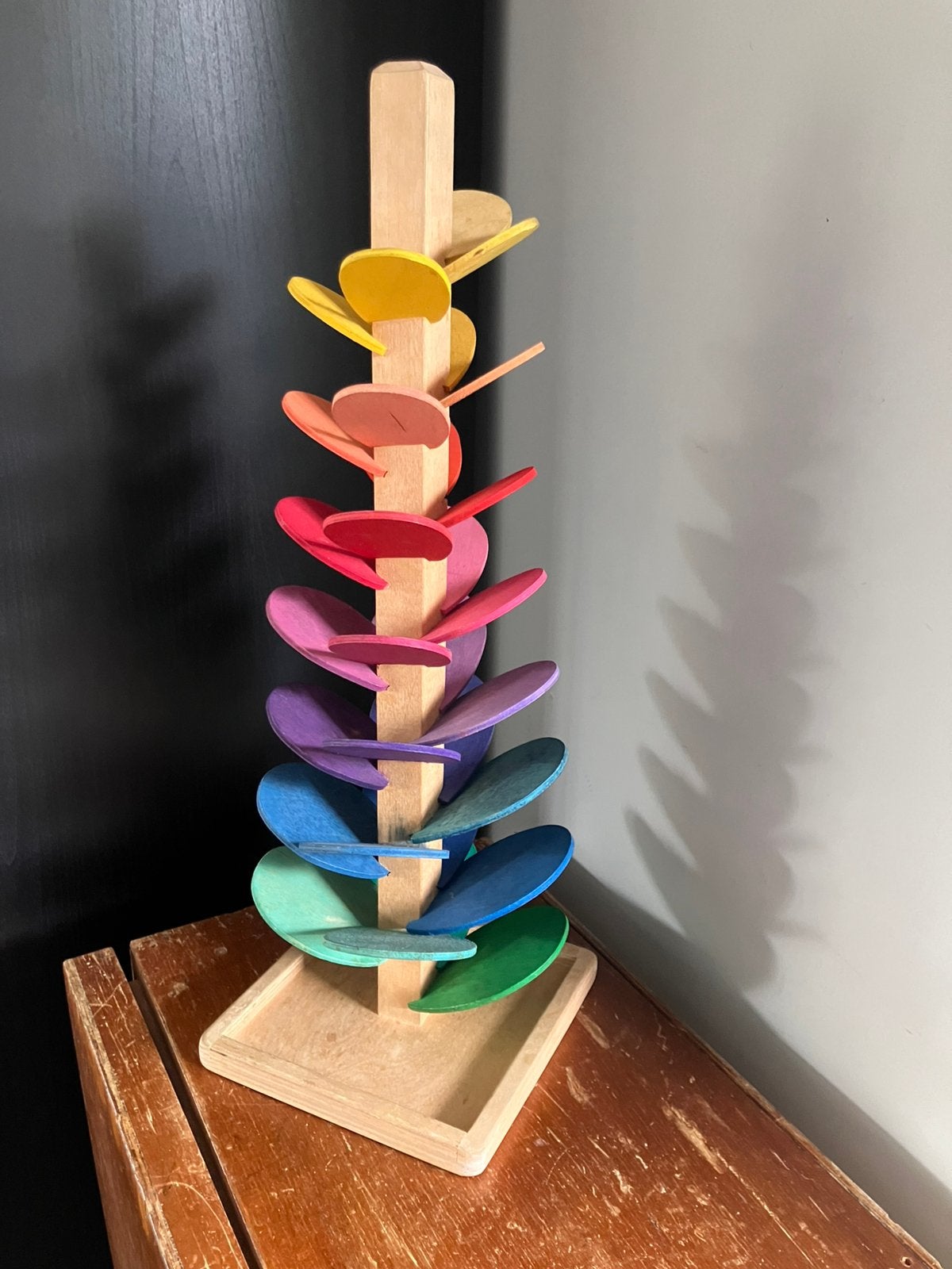 Regenboog knikkerboom hout, 46 cm hoog, Kinderen en Baby's, Speelgoed | Houten speelgoed, Ophalen, Gebruikt, Overige typen
