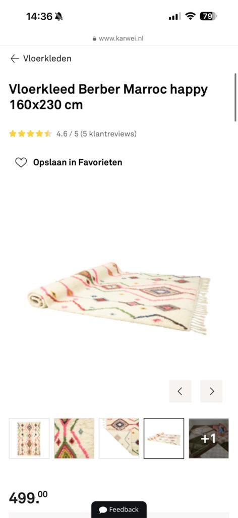 Mooi hoogpolig marokaans kleed, Ophalen, Gebruikt, Overige kleuren, 150 tot 200 cm