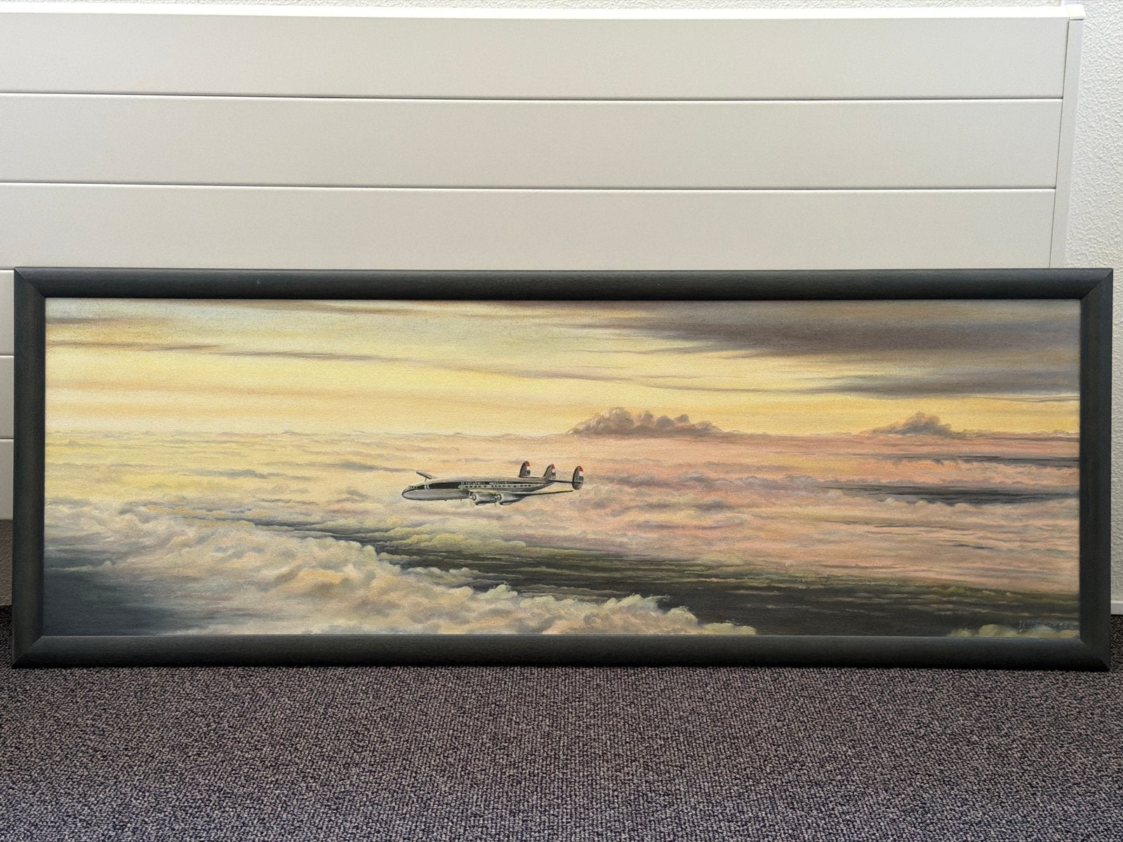 Olieverfschilderij KLM Lockheed Super Constellation - Henk U, Ophalen