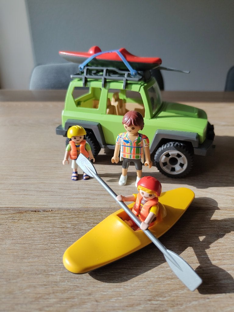 Playmobil Familie terreinwagen met kajaks - 6889 COMPLEET, Ophalen of Verzenden, Zo goed als nieuw, Complete set