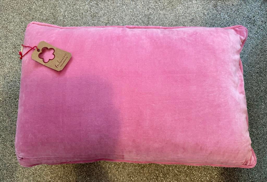 Imbarro kussen 40 x 60 cm - Roze fluweel, Ophalen of Verzenden, Nieuw, Roze, Rechthoekig