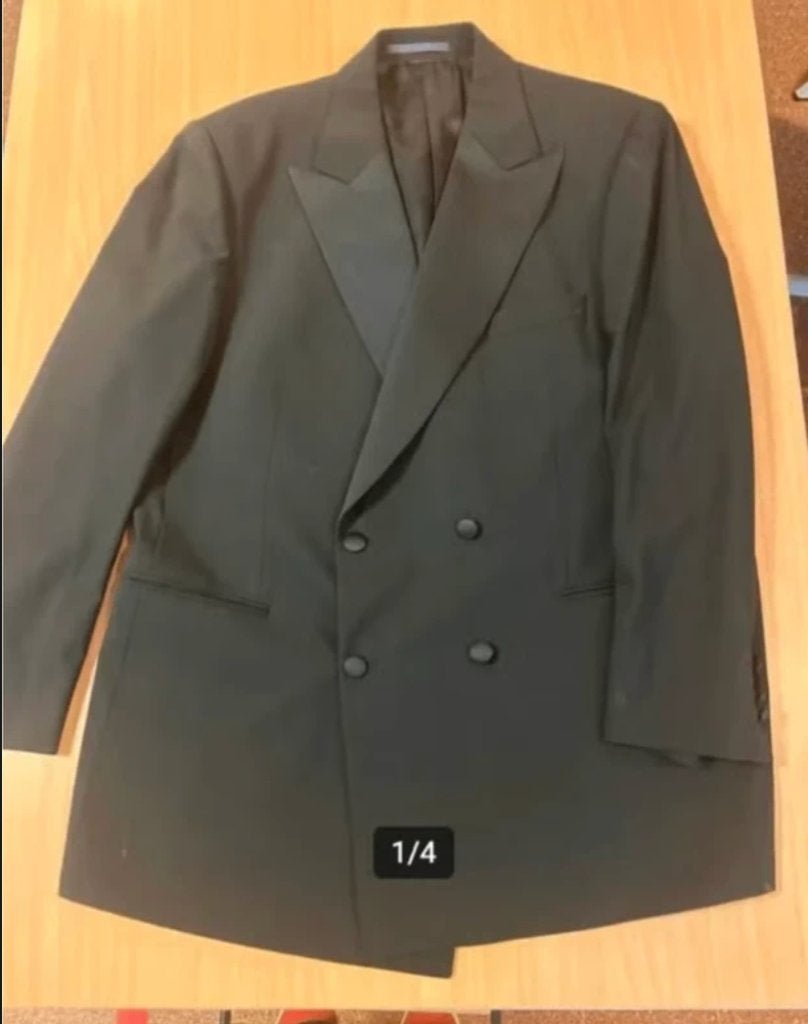 Vintage 80s Colbert - Smoking, Kleding | Heren, Kostuums en Colberts, Ophalen of Verzenden, Gedragen, Maat 52/54 (L), Zwart