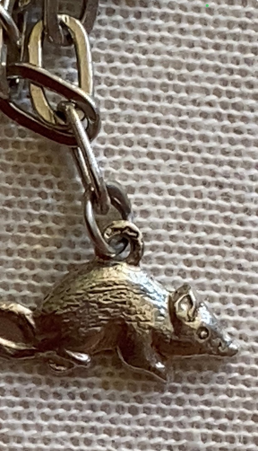 Zilveren bedel kettinghanger muis, Ophalen of Verzenden, Zo goed als nieuw, Zilver