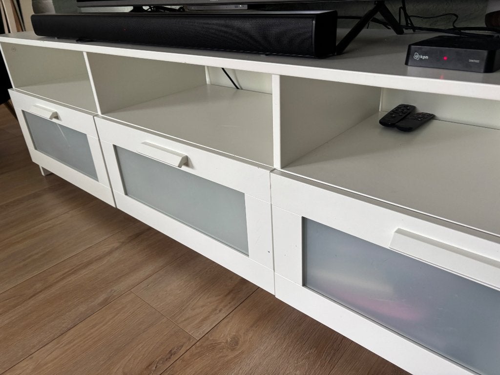 Brimnes IKEA tv meubel, Ophalen, Overige materialen, Gebruikt, 150 tot 200 cm