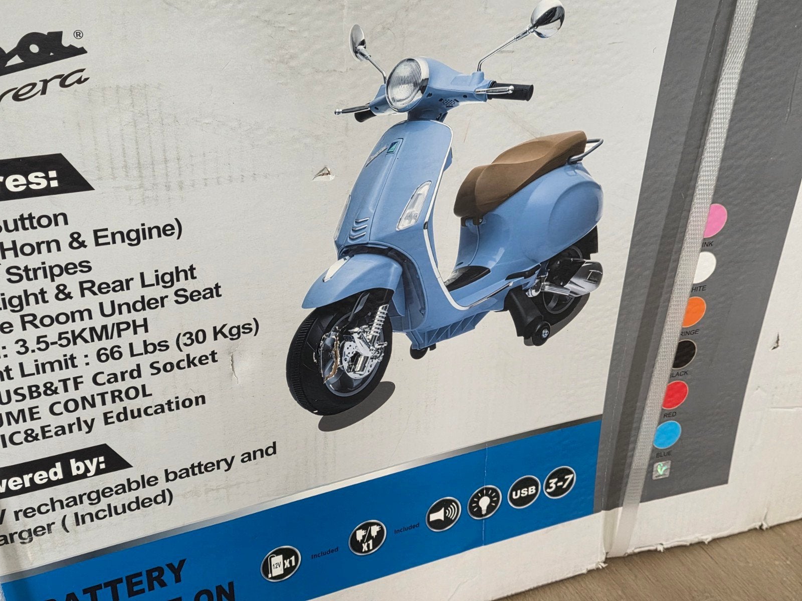 Nieuwe Vespa Primavera kinder scooter in doos, Fietsen en Brommers, Scooters | Vespa, Elektrisch, Nieuw, Ophalen of Verzenden