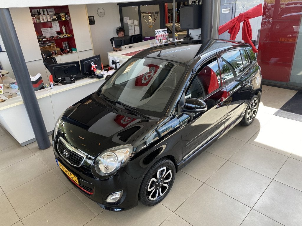 Kia Picanto 1.1! R-Sportby KiaDealeronderhouden!,Climatecont, Auto's, Kia, Gebruikt, Zwart, 4 cilinders, 400 kg