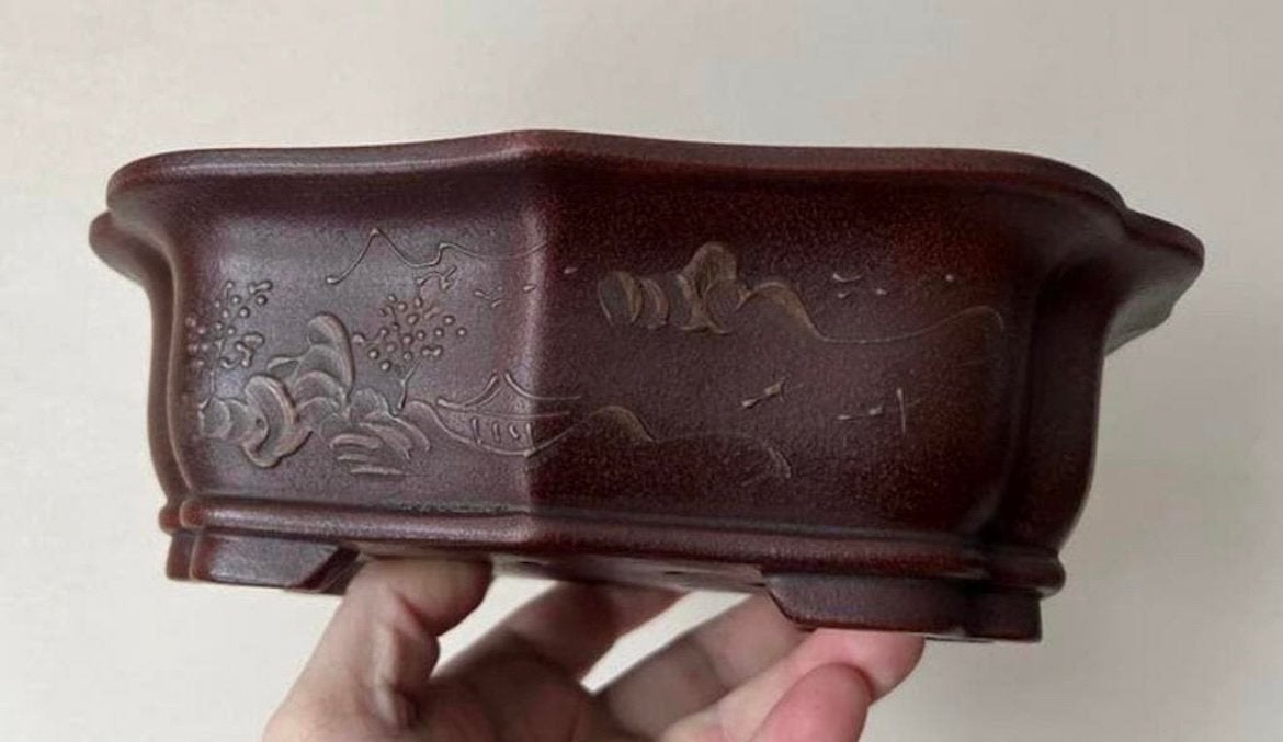 Bonsai schaal handgemaakt gemerkt aardewerk 24x18,1x7,3, Tuin en Terras, Bloempotten, Ophalen of Verzenden, Nieuw, Overige vormen
