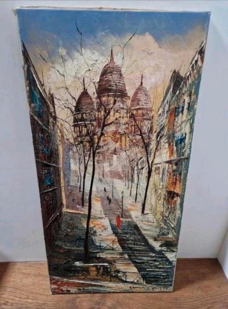 Schilderij Parijs Sacré-Cœur - Olieverf op doek, Ophalen of Verzenden
