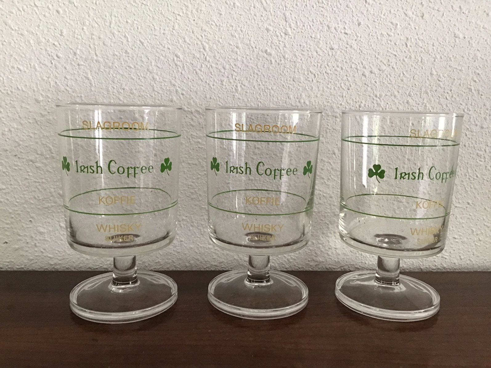 3 retro Irish Coffee glazen., Verzamelen, Ophalen of Verzenden, Zo goed als nieuw, Overige typen