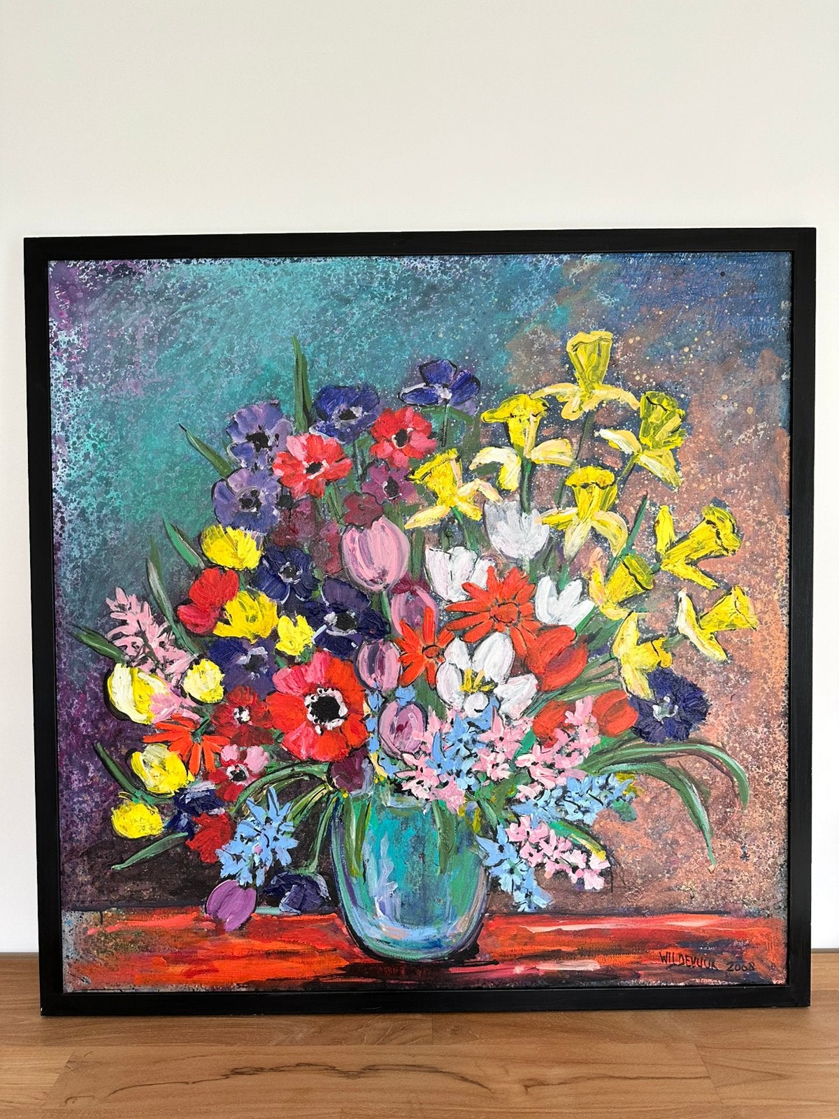 Maya Wildevuur schilderij ‘boeket’, Antiek en Kunst, Ophalen
