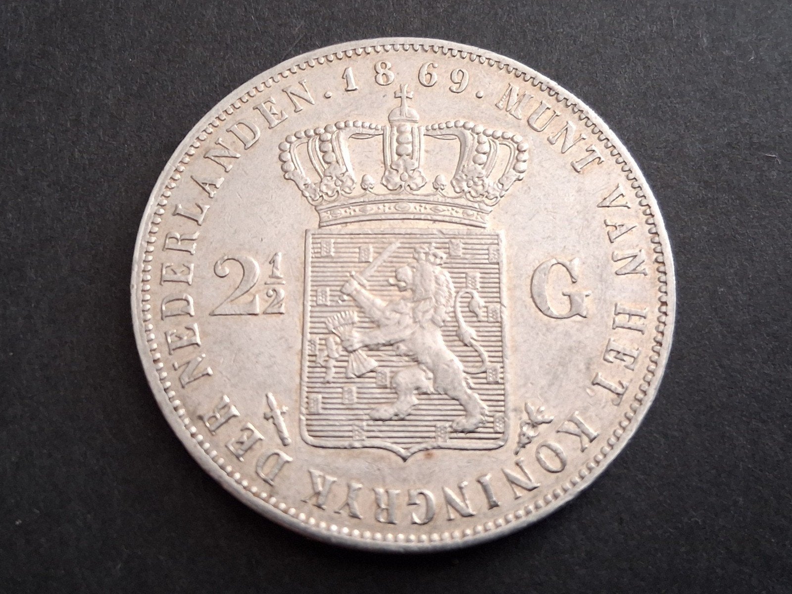 Willem 3 rijksdaalder 1869. ZF+, Koning Willem III, Zilver, Ophalen of Verzenden, Losse munt