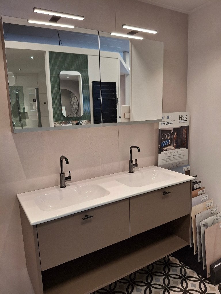 Luxe badkamermeubelset met spiegelkast 120cm breed, 100 tot 150 cm, Overige typen, Onbekend, Nieuw