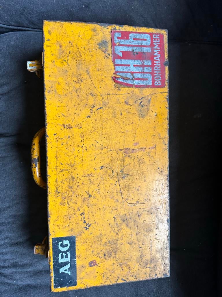 Vintage AEG Bohrhämmer in metalen koffer, Ophalen, Boor- en/of Breekhamer, Klopboormechanisme, Gebruikt