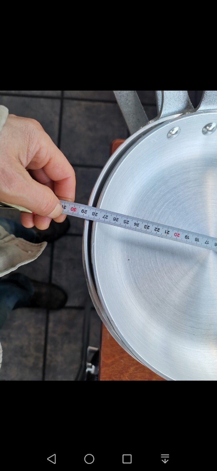 Grote aluminium koekenpan - 28 cm, Koekenpan, Gebruikt, Aluminium, Ophalen of Verzenden